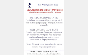 En septembre le judo c'est gratuit!!!