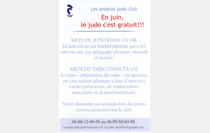 En juin, le judo c'est gratuit!!!